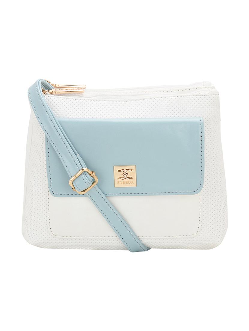 white leatherette (pu) regular sling bag - 17373659 - Zoom Image - 1