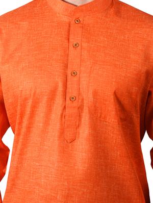 orange solid kurta pyjama set - 17373680 - Standard Image - 4