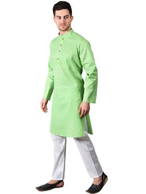 parrot green solid kurta pyjama set - 17373681 - Standard Image - 2