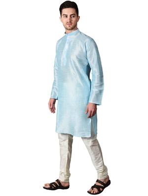 light blue solid kurta pyjama set - 17373691 - Standard Image - 2
