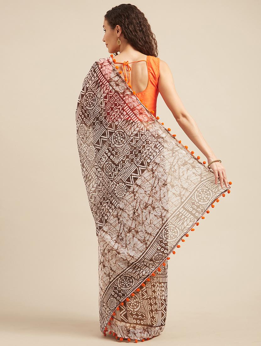 beige sequence saree with blouse - 17373837 - Zoom Image - 2