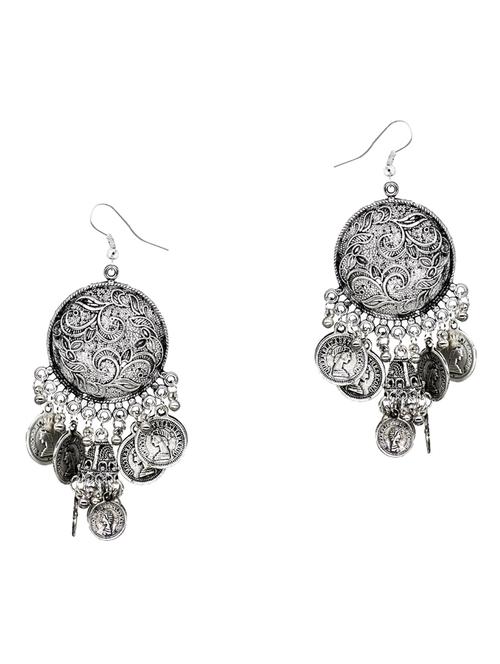 silver brass drop earrings - 17373977 - Standard Image - 1