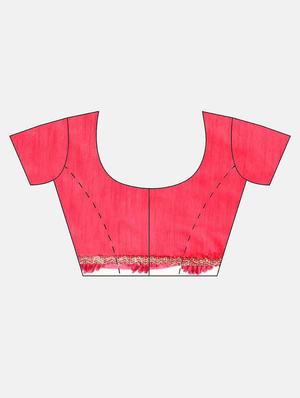 geometrical printed saree with blouse - 17374472 - Standard Image - 3