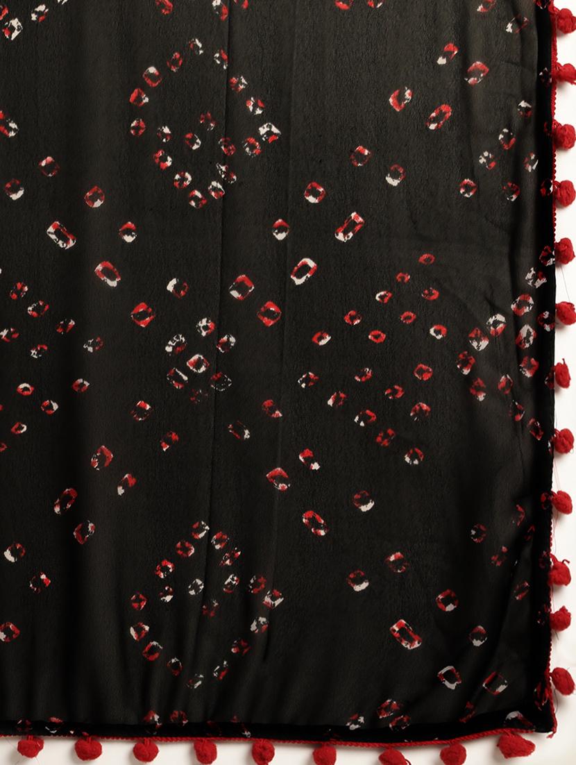bandhani printed saree with blouse - 17374477 - Zoom Image - 4