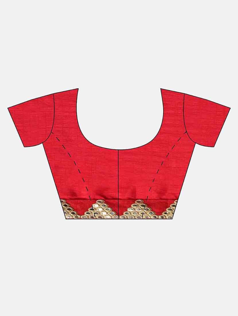 bordered solid saree with blouse - 17374479 - Zoom Image - 3