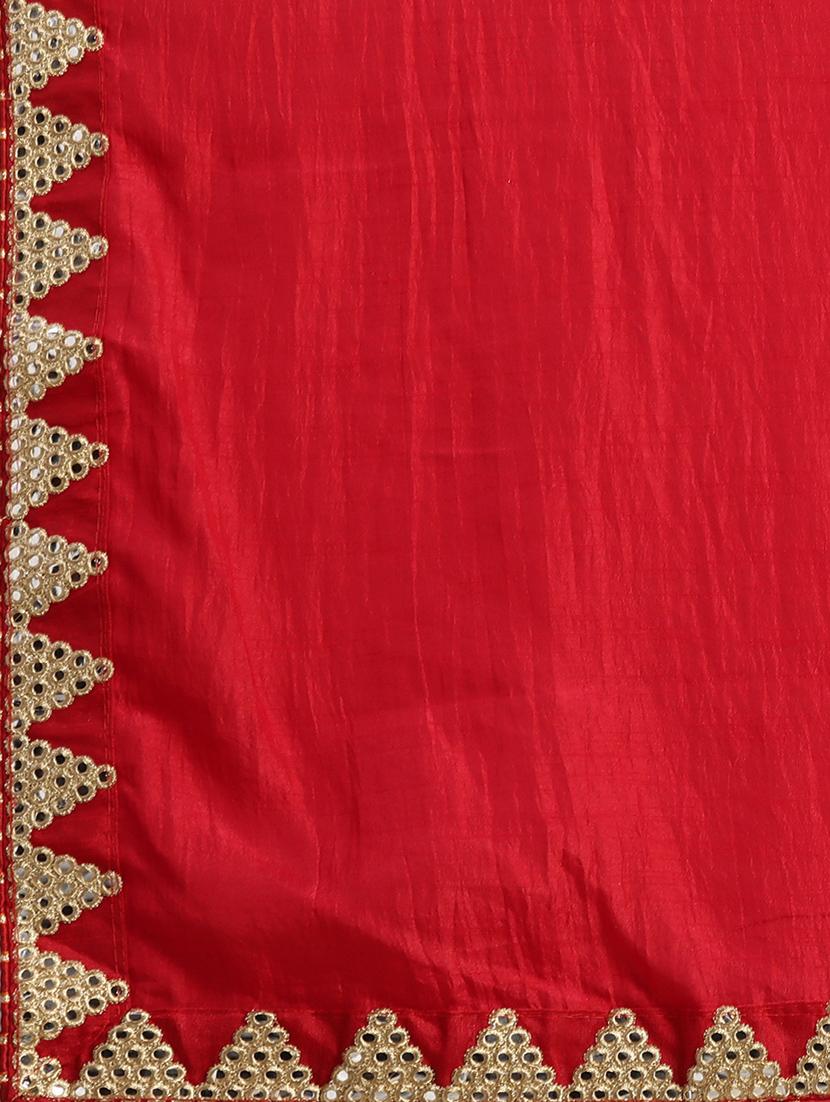 bordered solid saree with blouse - 17374479 - Zoom Image - 5