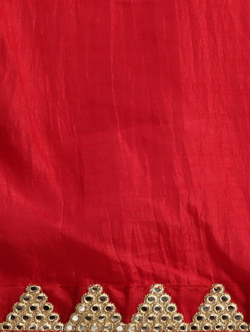 bordered solid saree with blouse - 17374479 - Zoom Image - 6