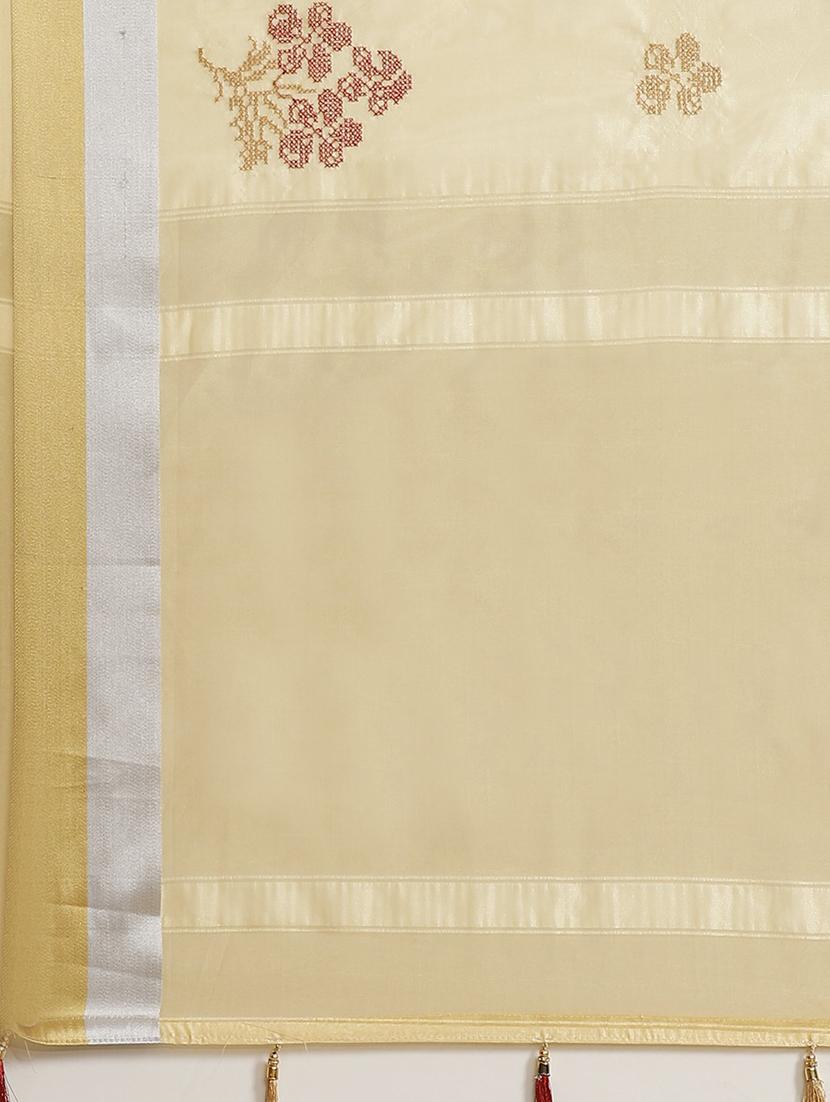 pastel embroidered saree with blouse - 17374987 - Zoom Image - 6
