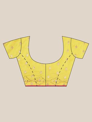 solid woven saree with blouse - 17375026 - Standard Image - 3