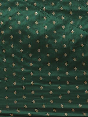 bottle green woven saree with blouse - 17375030 - Standard Image - 3