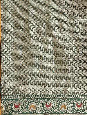 bottle green woven saree with blouse - 17375030 - Standard Image - 6