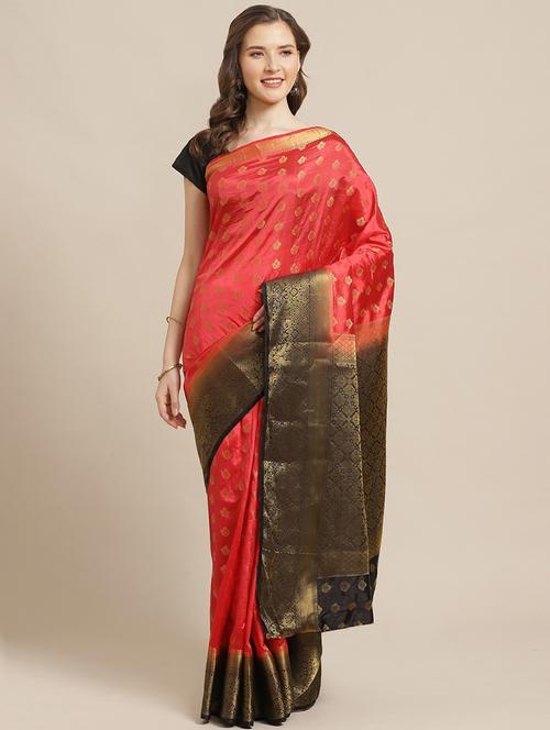 self design woven saree with blouse - 17375052 - Very Small Image - 1