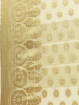solid woven saree with blouse - 17375053 - Standard Image - 3
