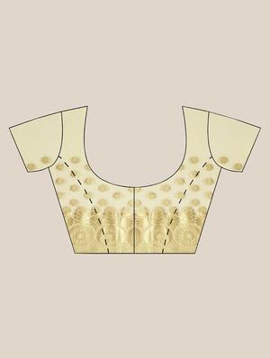 solid woven saree with blouse - 17375053 - Standard Image - 6