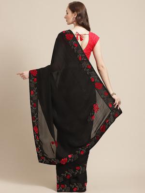 swarovski cut work saree with blouse - 17375100 - Standard Image - 2