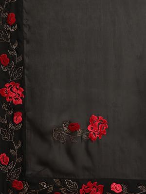 swarovski cut work saree with blouse - 17375100 - Standard Image - 3