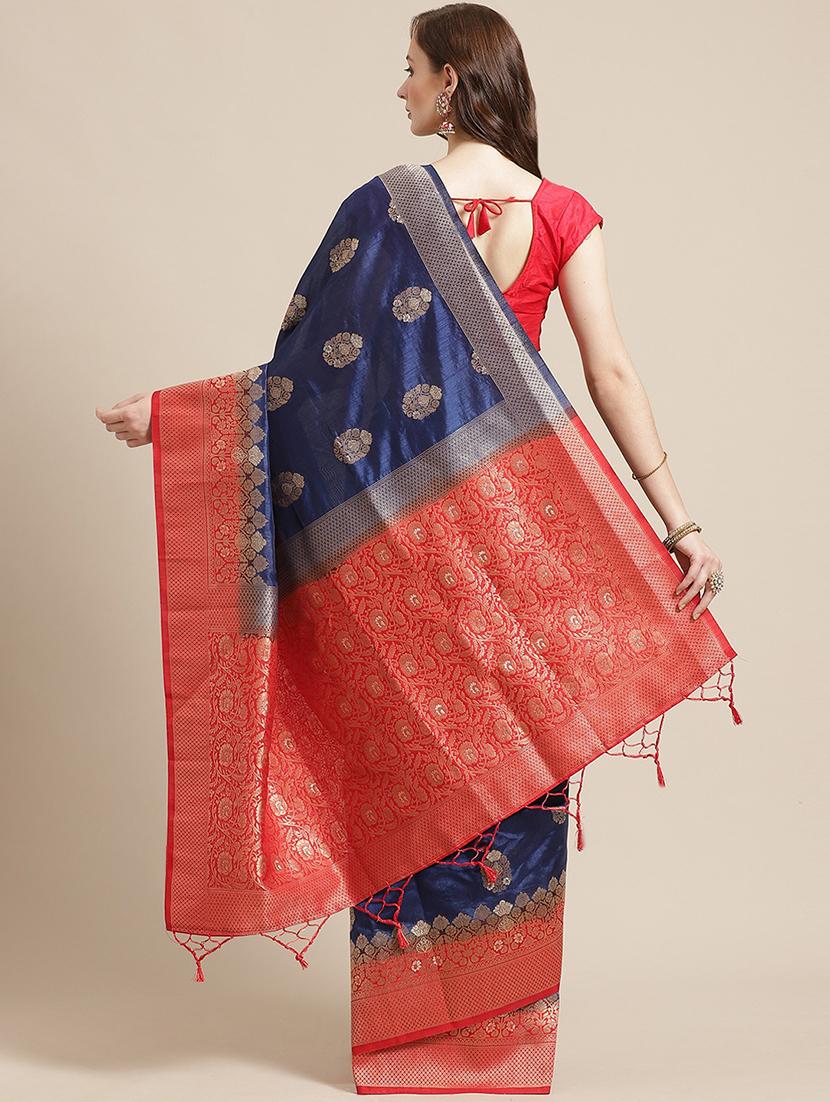 zari woven saree with blouse - 17375107 - Zoom Image - 2