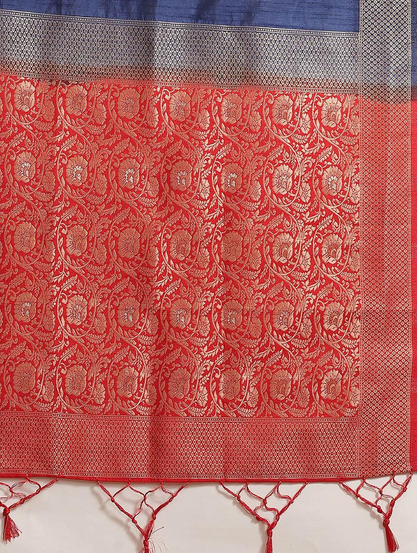 zari woven saree with blouse - 17375107 - Zoom Image - 3