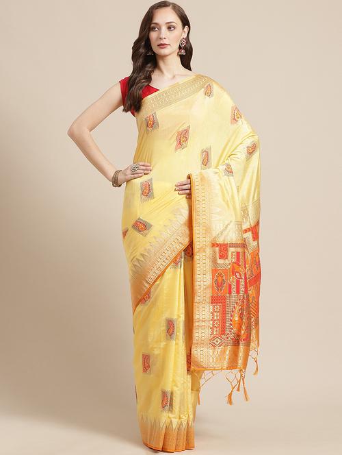 paisley woven saree with blouse - 17375114 - Standard Image - 1