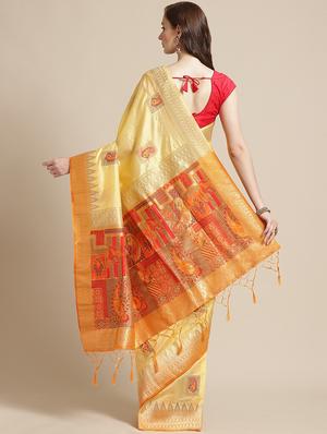 paisley woven saree with blouse - 17375114 - Standard Image - 2