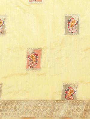 paisley woven saree with blouse - 17375114 - Standard Image - 4