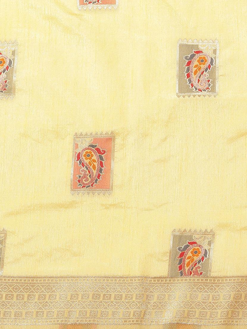 paisley woven saree with blouse - 17375114 - Zoom Image - 4