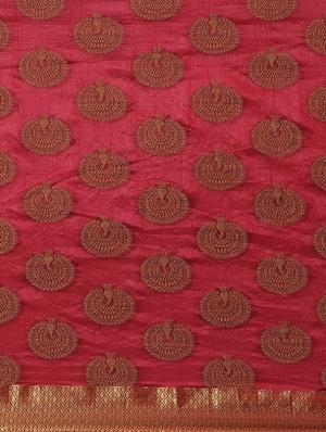 zari work woven saree with blouse - 17375119 - Standard Image - 3