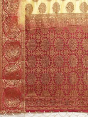 zari work woven saree with blouse - 17375119 - Standard Image - 4