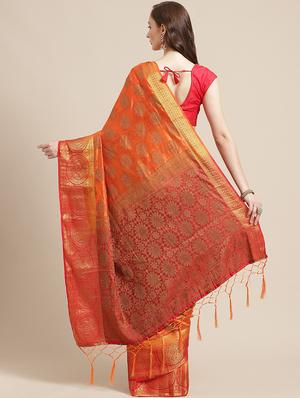 zari work woven saree with blouse - 17375120 - Standard Image - 2