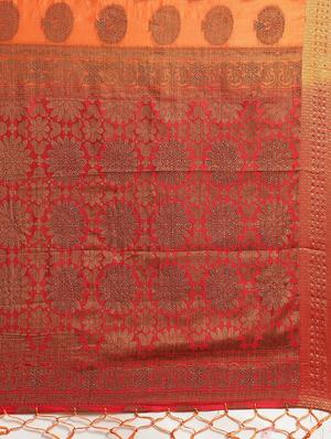 zari work woven saree with blouse - 17375120 - Standard Image - 3