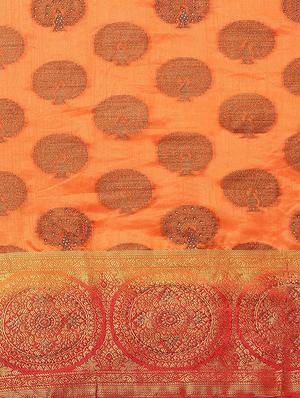 zari work woven saree with blouse - 17375120 - Standard Image - 5
