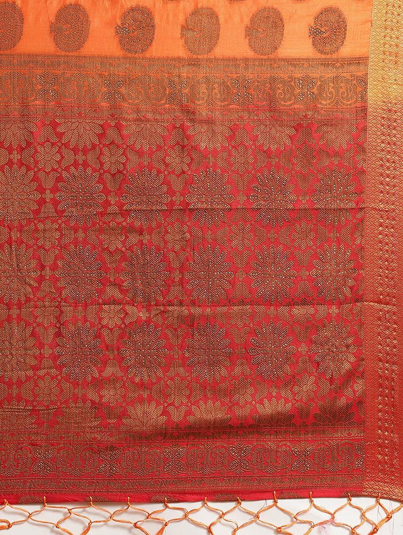 zari work woven saree with blouse - 17375120 - Zoom Image - 3