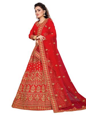 embroidered a-line lehenga - 17375460 - Standard Image - 2