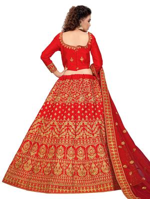 embroidered a-line lehenga - 17375460 - Standard Image - 3
