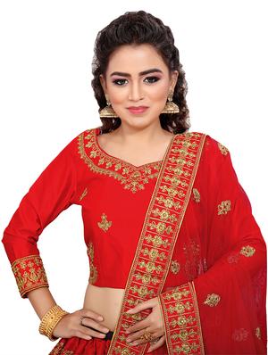 embroidered a-line lehenga - 17375460 - Standard Image - 4