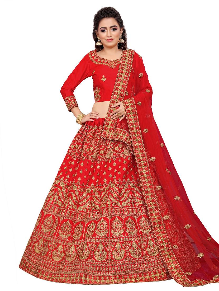 embroidered a-line lehenga - 17375460 - Zoom Image - 1