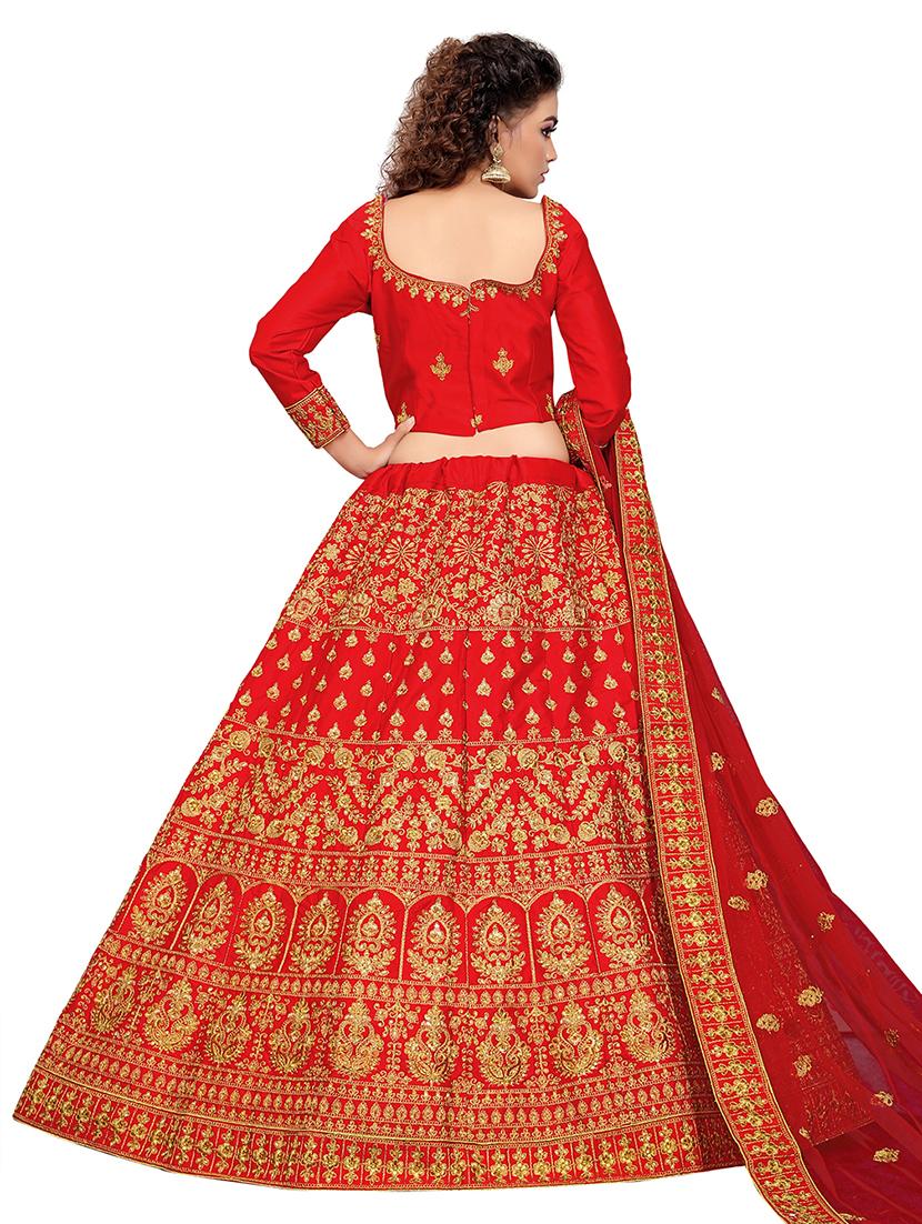 embroidered a-line lehenga - 17375460 - Zoom Image - 3
