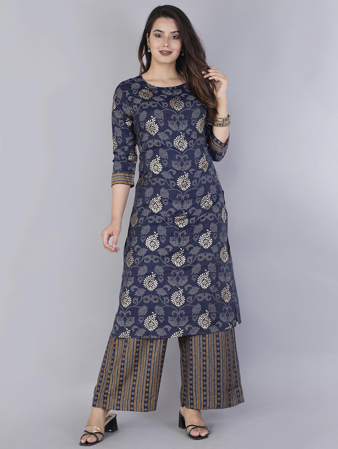 floral kurta palazzo set - 17375634 - Zoom Image - 1