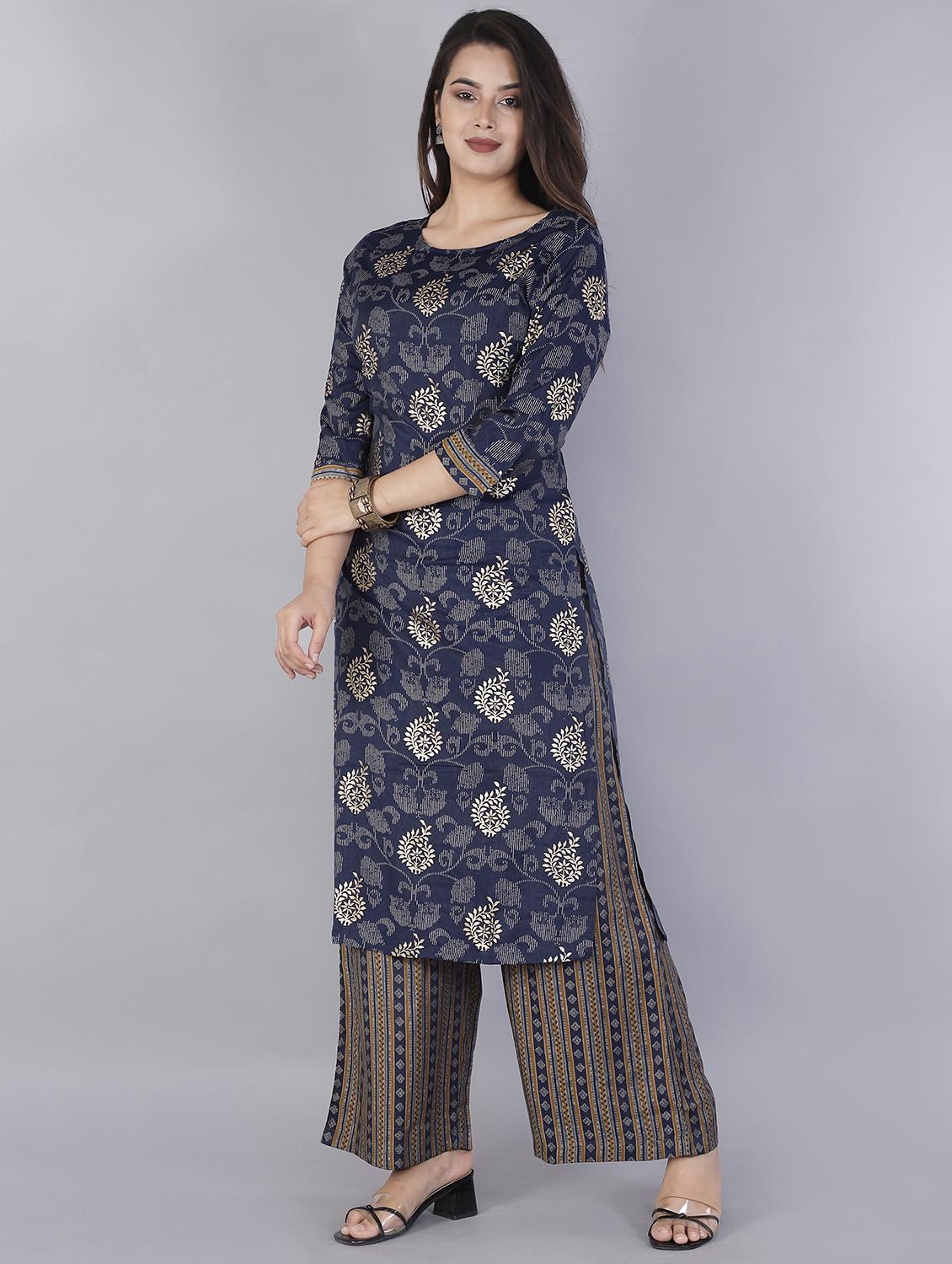 floral kurta palazzo set - 17375634 - Zoom Image - 2