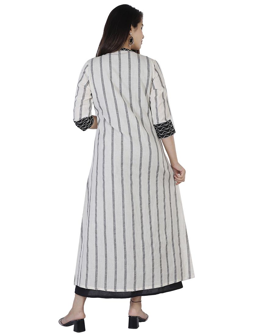 embroidered a-line ethnic dress with jacket - 17375669 - Zoom Image - 4
