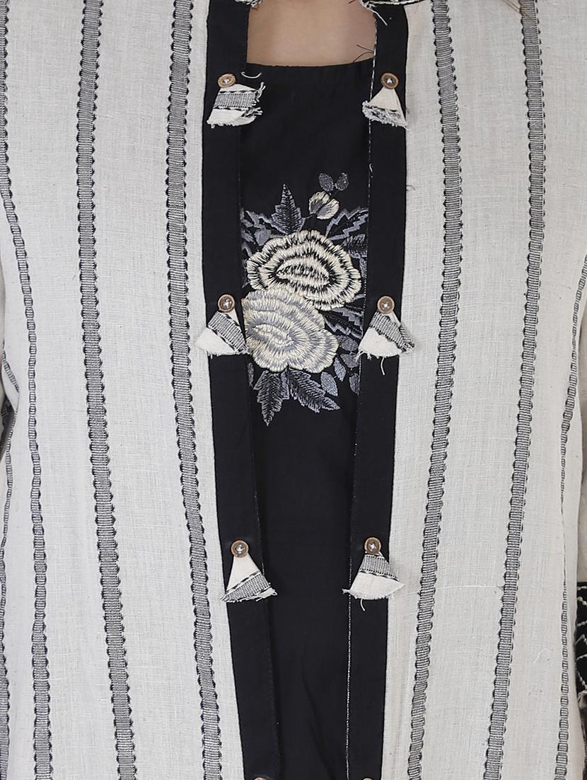 embroidered a-line ethnic dress with jacket - 17375669 - Zoom Image - 5