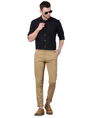 black solid casual shirt - 17376074 - Standard Image - 4