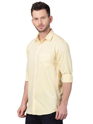 yellow solid casual shirt - 17376076 - Standard Image - 2