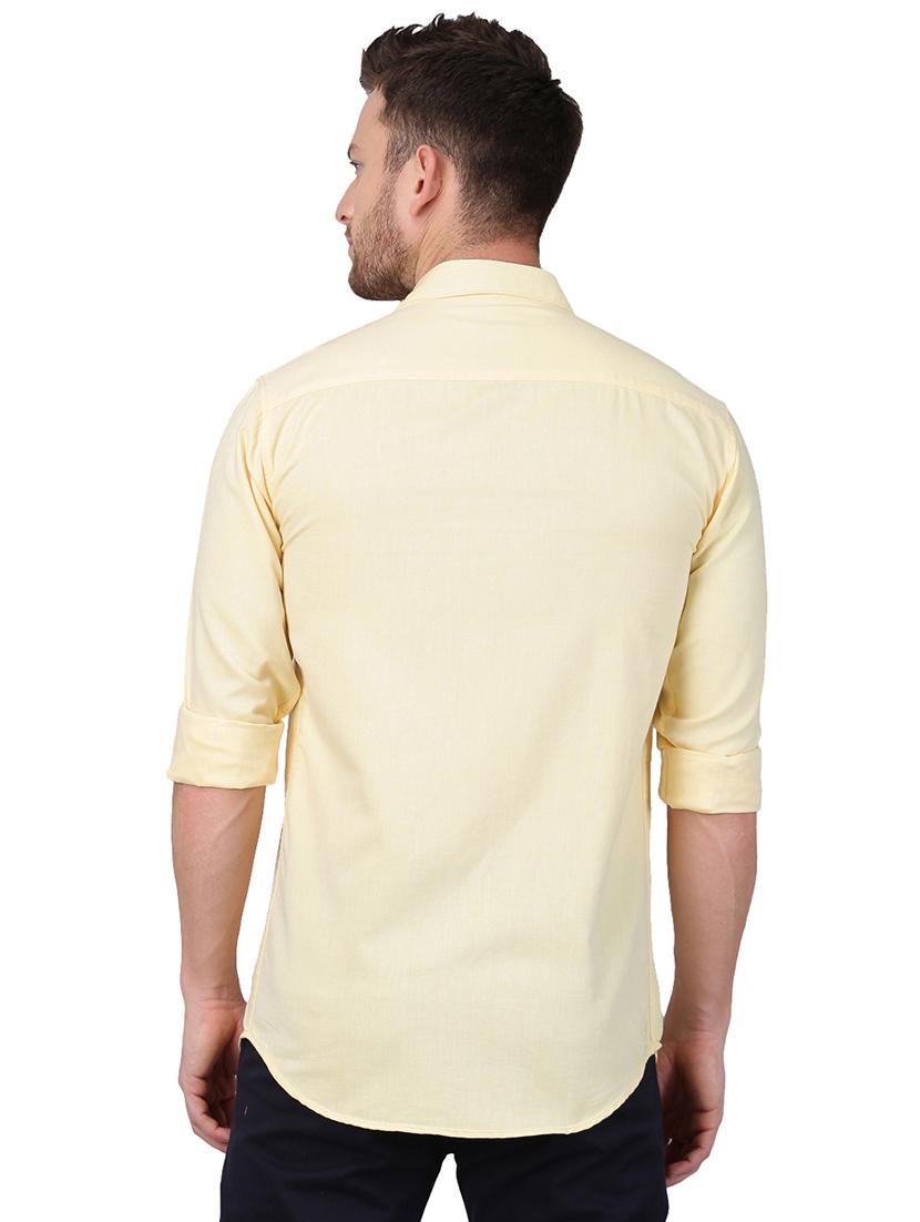yellow solid casual shirt - 17376076 - Zoom Image - 3