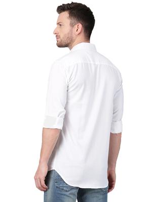 white solid casual shirt - 17376077 - Standard Image - 3