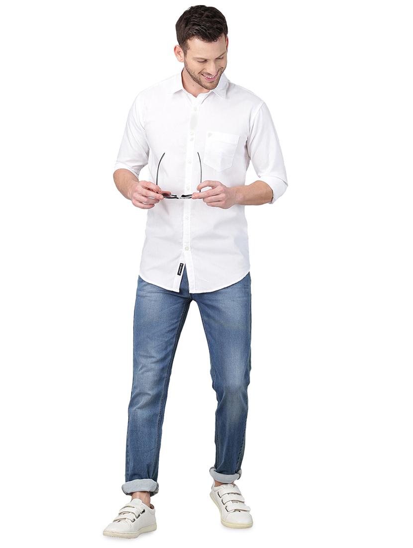 white solid casual shirt - 17376077 - Zoom Image - 4