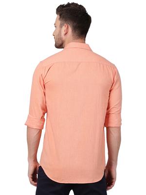 orange solid casual shirt - 17376082 - Standard Image - 3
