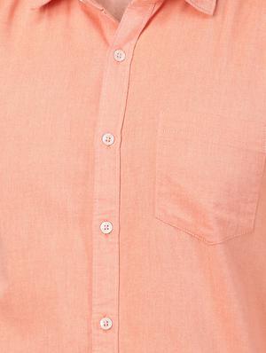 orange solid casual shirt - 17376082 - Standard Image - 5