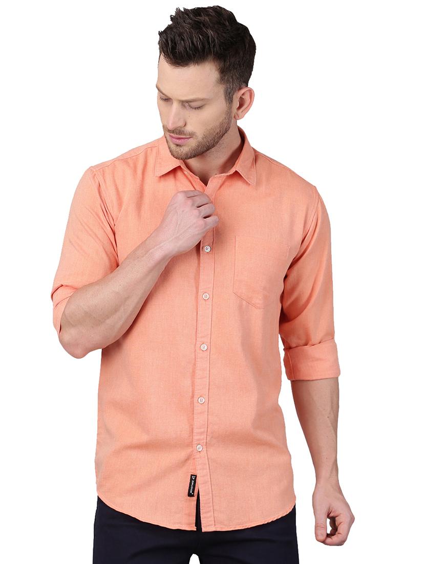 orange solid casual shirt - 17376082 - Zoom Image - 1