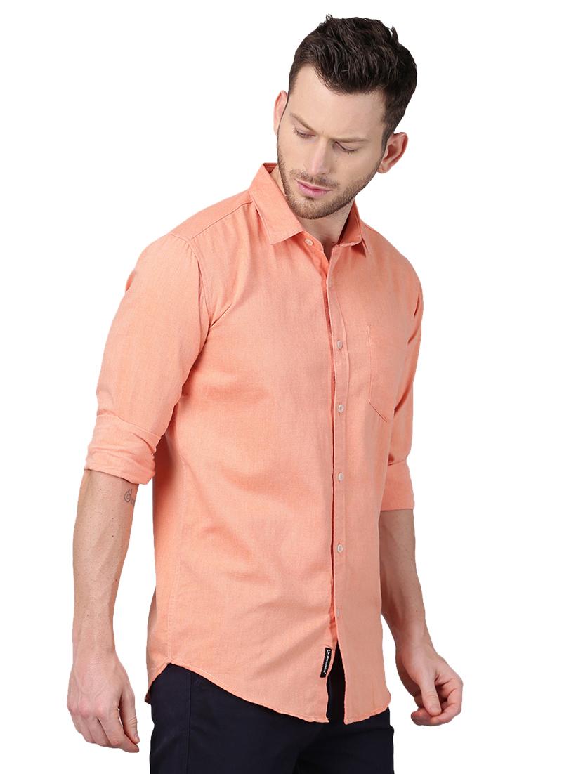 orange solid casual shirt - 17376082 - Zoom Image - 2